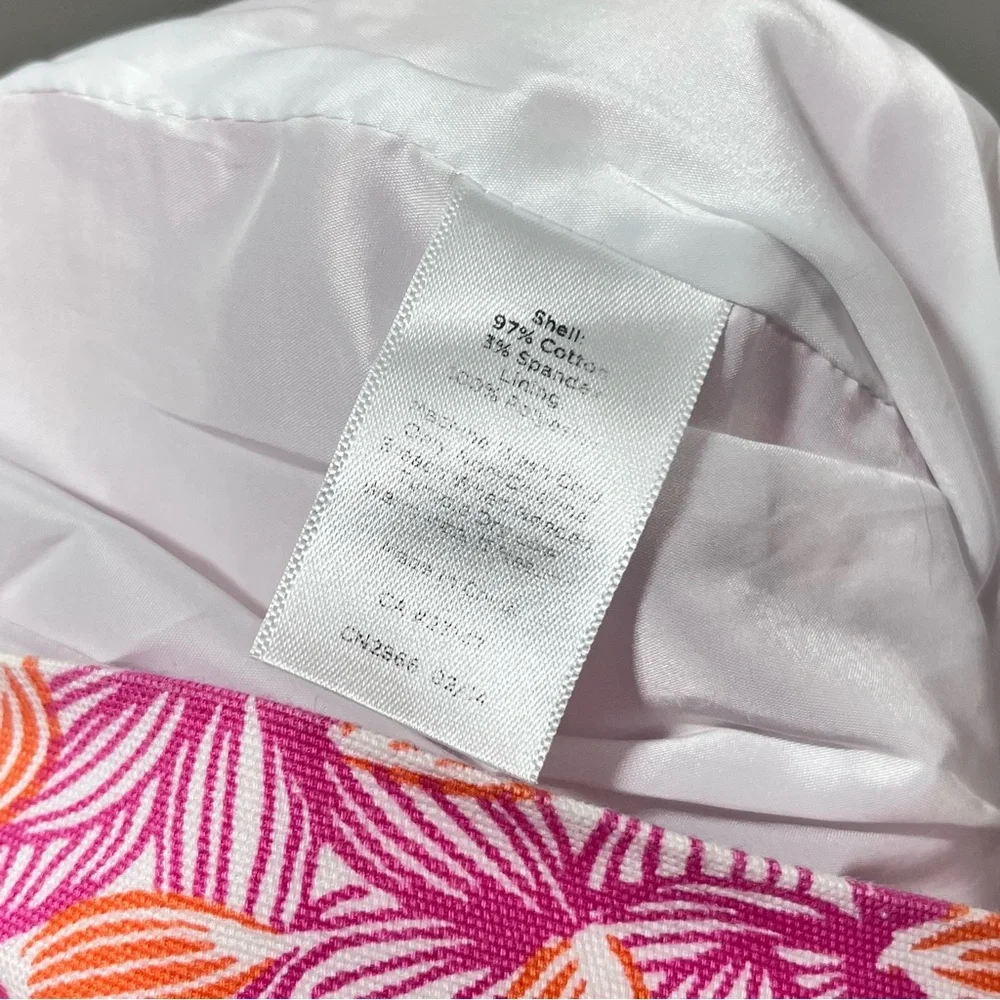 Talbots Floral A-Line Skirt Women’s Size 6 Pink Orange White Knee Length Preppy